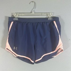 Under Armour Heat-gear Navy Blue and Pink Shorts Women’s Size M
